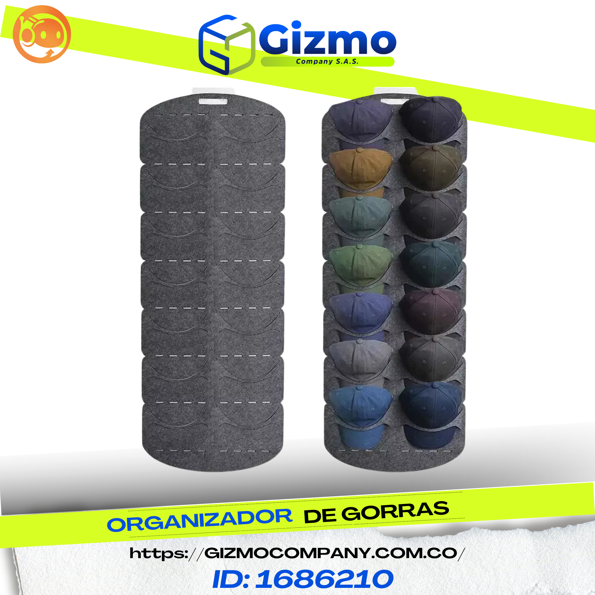 Organizador Perchero Para Gorras 14 Pues